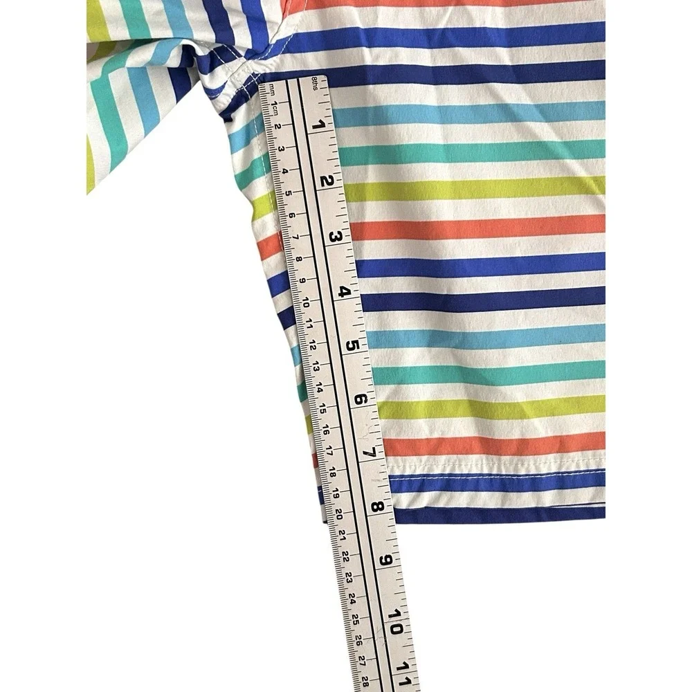 J Crew Crewcuts Boys Swim Trunks Shorts Rainbow Striped Mesh Lined Size 14 Beach
